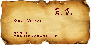 Rech Vencel névjegykártya